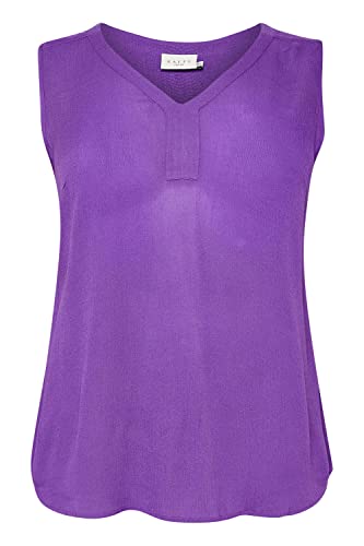 KAFFE CURVE Top KCami Top Große Größen Damen Ärmellose Oberteile Basic Casual Shirt Ohne Ärmel Bright Violet 46 von KAFFE CURVE