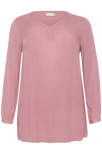 KAFFE CURVE Tunika KCami Damen Große Größen Tunika Casual Langarm V-Ausschnitt Bluse 46, Mesa Rose von KAFFE CURVE