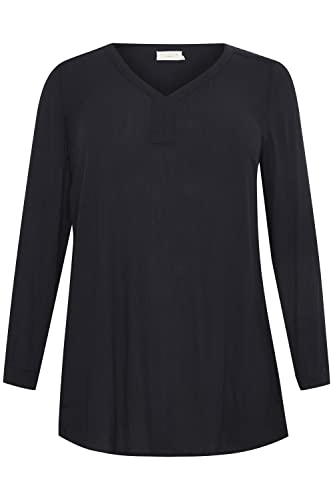 KAFFE CURVE Tunika KCami Damen Große Größen Tunika Casual Langarm V-Ausschnitt Bluse Midnight Marine 50 von KAFFE CURVE