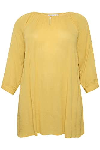 KAFFE CURVE Tunika KCami Damen Tunika 3/4 Arm Casual Rundhals Shirt Große Großen Ochre 50 von KAFFE CURVE