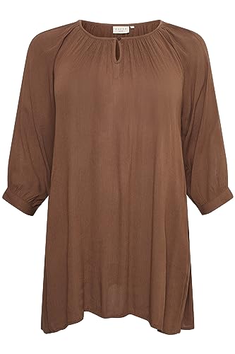 KAFFE CURVE Tunika KCami Damen Tunika 3/4 Arm Casual Rundhals Shirt Große Großen Soft Silt 42 von KAFFE CURVE