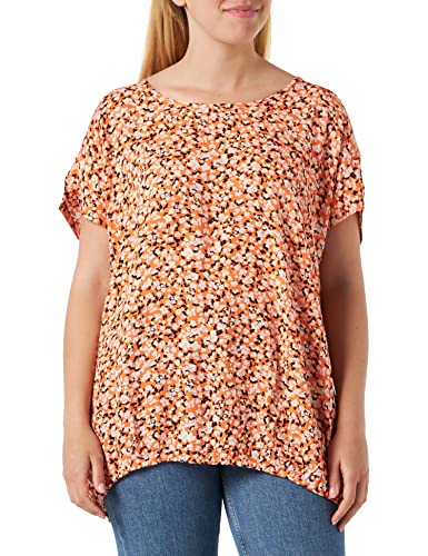 Kaffe Curve Damen KCsonna Stanley Top Blouse, Vermiliion/Lupine Flower, 46/Grande Taille von KAFFE CURVE