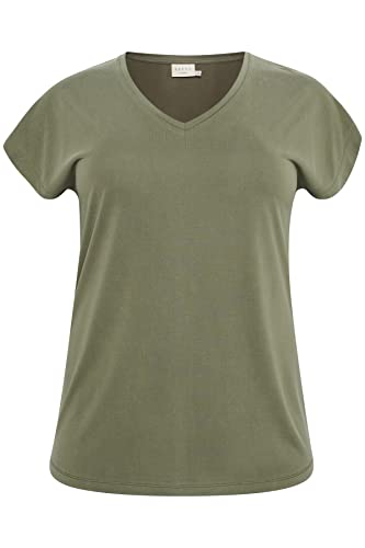 Kaffe Curve Damen Kclina V-Neck T-Shirt, Grape Leaf, M Grande Taille von KAFFE CURVE