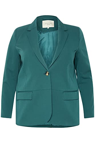 Kaffe Curve Damen Plus Size Lange Ärmel Single Button Front Taschen Blazer, Aventurin, 52 Größen von KAFFE CURVE