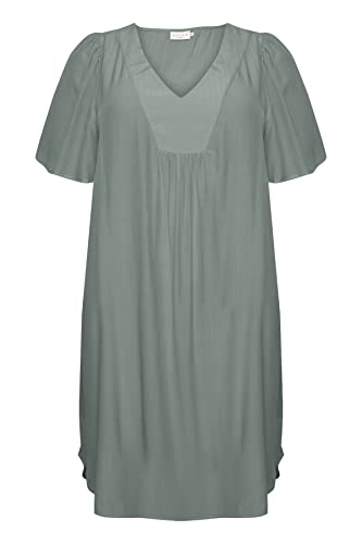 Kaffe Curve Damen Plus Size Tunika V-Ausschnitt Kurzarm Lose Lässiges Kleid, Balsamgrün, 50 Kaffe Curve Damen Plus Size Tunika V-Ausschnitt Kurzarm Lose Lässiges Kleid, Balsamgrün, 50 von KAFFE CURVE