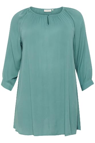Kaffe Curve Damen Plus-Size Women's 3/4 Sleeves Loose Fit Round Neck Tunic, aquamarinblau, 50/Grande Taille von KAFFE CURVE