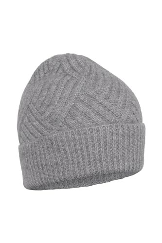 Kaffe Curve Damen Plus Size Women's Beanie Knitted Accesory Regular Fit Folded Edge Kapuze, Grau, One von KAFFE CURVE