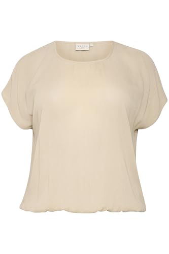 Kaffe Curve Damen Plus-Size Women's Blouse Short Batwing Sleeves Casual Fit Crew Neck Bluse, Feather Gray, 42/Grande Taille von KAFFE CURVE