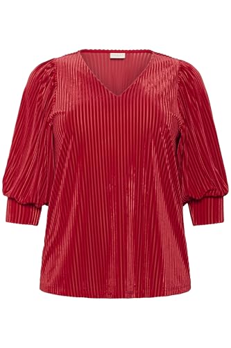 Kaffe Curve Damen Plus-Size Women's Blouse V-Neck Half-Length Sleeves Regular Fit Bluse, High Red CC, M Grande Taille Kaffe Curve Damen Plus-Size Women's Blouse V-Neck Half-Length Sleeves Regular Fit Bluse, High Red CC, M Grande Taille von KAFFE CURVE