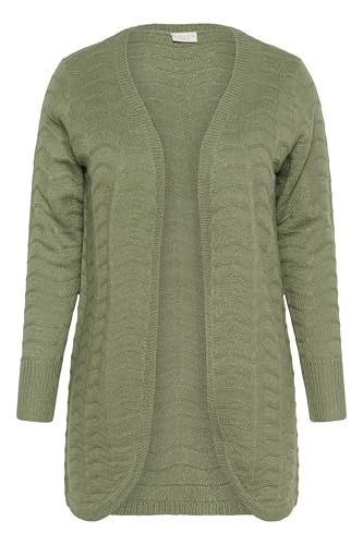 Kaffe Curve Damen Plus-Size Women's Cardigan Open Front Regular Fit Long Sleeves Strickjacke, Sea Spray, M Größen von KAFFE CURVE