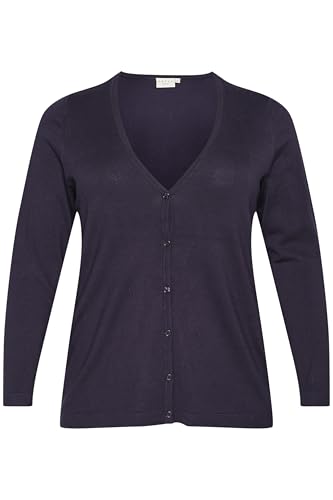 Kaffe Curve Damen Plus-Size Women's Cardigan V-Neck Button Fastening Slim Fit Strickjacke, Dawn Purple, L Größen von KAFFE CURVE
