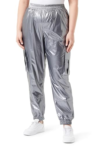 Kaffe Curve Damen Plus-Size Women's Cargo Pants Elastic Waist Casual Fit Elastic Cuffs KCshenna Cargohose, Dark Grey Metallic, von KAFFE CURVE