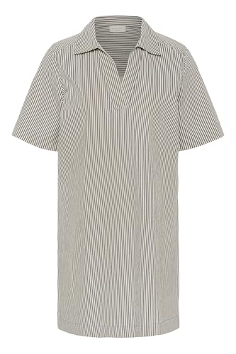 Kaffe Curve Damen Plus Size Women's Dress Polo Neck Short Sleeves A-line Fit Kleid, Midnight/White Stripe, 50 Größen Kaffe Curve Damen Plus Size Women's Dress Polo Neck Short Sleeves A-line Fit Kleid, Midnight/White Stripe, 50 Größen von KAFFE CURVE