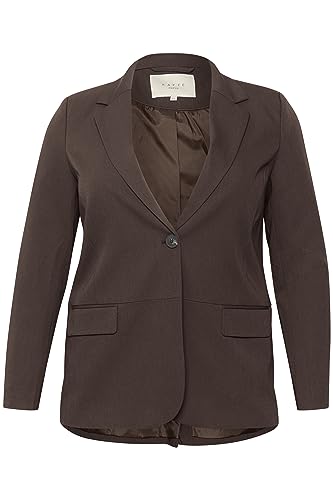 Kaffe Curve Damen Plus-Size Women's Long Sleeves Single Button Front Pockets Blazer, Java, 46 Grande Taille von KAFFE CURVE