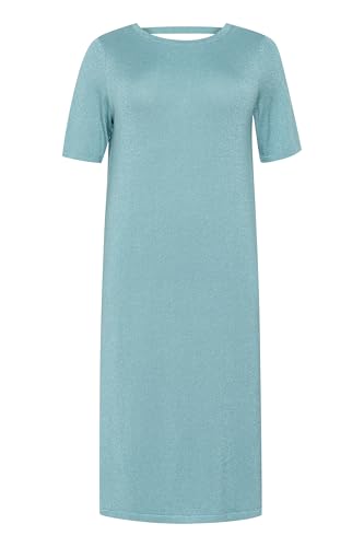Kaffe Curve Damen Plus Size Women's Maxi Dress Knitted Round Neck Half Sleeves Kleid, aquamarinblau, XL Größen von KAFFE CURVE