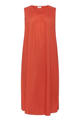 Kaffe Curve Damen Plus Size Women's Maxi Dress Sleeveless V-Neck Loose Fit Pockets Kleid, Grenadine, 44/Mehr Größe von KAFFE CURVE