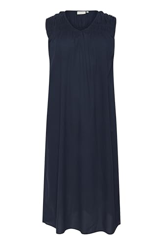Kaffe Curve Damen Plus Size Women's Maxi Dress Sleeveless V-Neck Loose Fit Pockets Kleid, Midnight Navy, 42/Mehr Größe von KAFFE CURVE