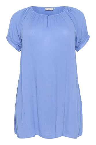 Kaffe Curve Damen Plus-Size Women's Short Sleeves Round Neck Relaxed Fit Tunic, Ebb and Flow, 44 DE/Groß von KAFFE CURVE