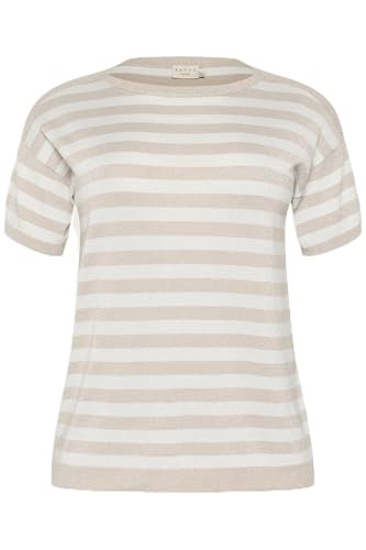 Kaffe Curve Damen Plus Size Women's Striped Round Neck Short Sleeves Pullover, Feather Grey/Chalk Lurex, M Größen Kaffe Curve Damen Plus Size Women's Striped Round Neck Short Sleeves Pullover, Feather Grey/Chalk Lurex, M Größen von KAFFE CURVE