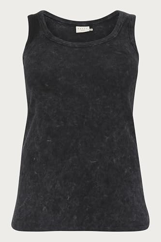 Kaffe Curve Damen Plus Size Women's Tank Round Neck Skinny Fit Jersey Top, Black Washed Rib, M Grande Taille Kaffe Curve Damen Plus Size Women's Tank Round Neck Skinny Fit Jersey Top, Black Washed Rib, M Grande Taille von KAFFE CURVE