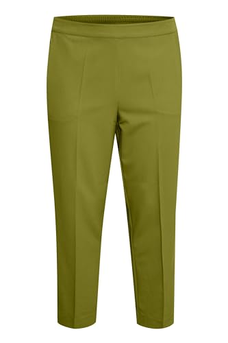 Kaffe Curve Damen Plus-Size Women's Trousers Cropped Length Elasticated Waist Pockets Hose, Calla Green, von KAFFE CURVE