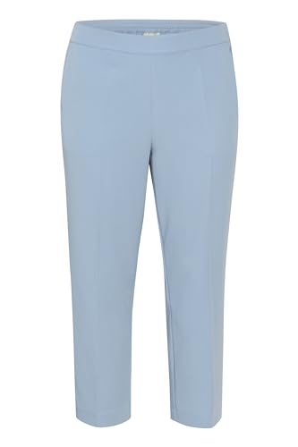 Kaffe Curve Damen Plus-Size Women's Trousers Cropped Length Elasticated Waist Pockets KCsakira Kurze Hose, Faded Denim, von KAFFE CURVE