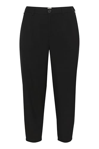 Kaffe Curve Damen Plus-Size Women's Trousers High-Waisted Full-Length Tapered Legs Hose, Black Deep, von KAFFE CURVE