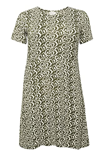 Kaffe Curve Damen Plussize Knee Length Short Sleeves Casual Fit A-Linie Kleid, Grape Leaf/Antique Graphic, M Größen Kaffe Curve Damen Plussize Knee Length Short Sleeves Casual Fit A-Linie Kleid, Grape Leaf/Antique Graphic, M Größen von KAFFE CURVE