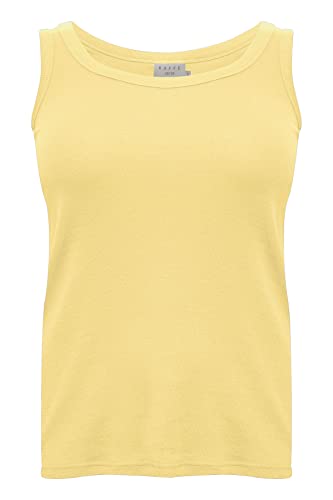 Kaffe Curve Damen Plussize Tank Jersey Sleeveless Rundhals Top, Banana Pale, S Grande Taille von KAFFE CURVE