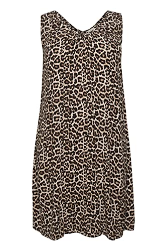Kaffe Curve Damen Übergroße Schiff-Knee-Länge mit V-Ausschnitt Kleid, Feather Gray Leo Print, 46/Grande Taille Kaffe Curve Damen Übergroße Schiff-Knee-Länge mit V-Ausschnitt Kleid, Feather Gray Leo Print, 46/Grande Taille von KAFFE CURVE