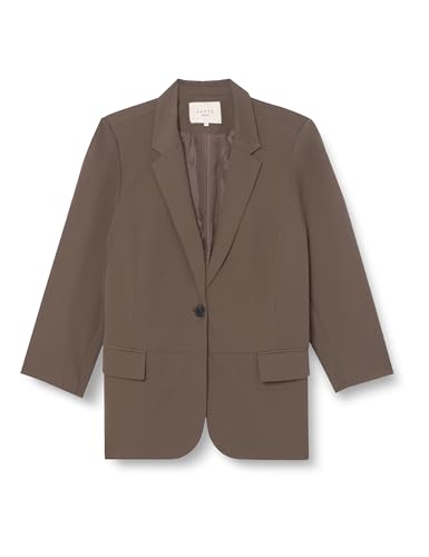 Kaffe Curve Women's Plus-Size Long Sleeves Single Button Front Pockets Blazer, Major Brown, 52 Größen von KAFFE CURVE