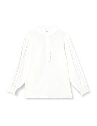 Kaffe Curve Women's Plus-Size Mandarin Collar Frills Regular Fit Blouse, Chalk, 48 DE/Groß von KAFFE CURVE