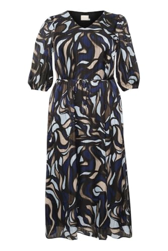Kaffe Curve Women's Plus-Size Maxi V-Neck Chiffon Half Sleeves Pockets Dress, Blue/Grey Abrstact Graphic, 48/Grande Taille Kaffe Curve Women's Plus-Size Maxi V-Neck Chiffon Half Sleeves Pockets Dress, Blue/Grey Abrstact Graphic, 48/Grande Taille von KAFFE CURVE