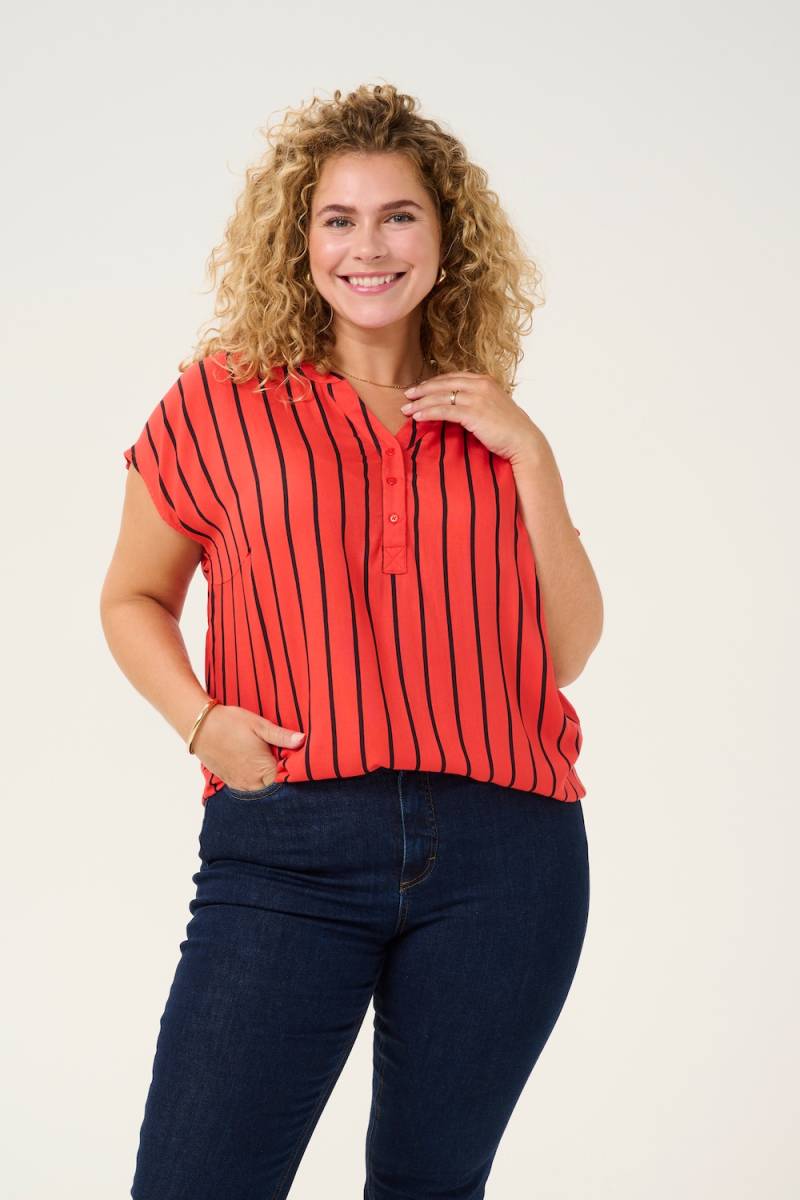 Große Größen Ärmellose Bluse Regular fit, Damen, rosa, Größe: 44, Viskose, Happy Size DE Women von KAFFE Curve