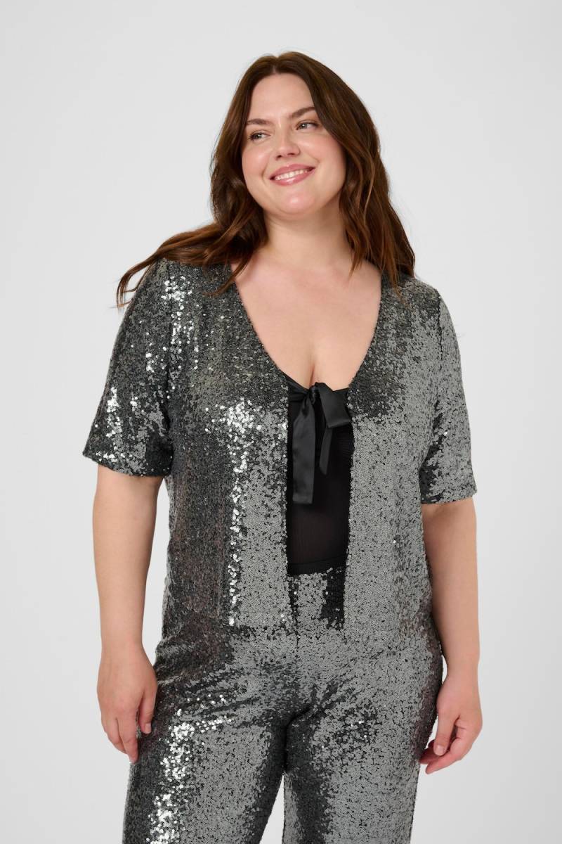 Große Größen Bolero Regular fit, Damen, grau, Größe: XXL, Polyester, Happy Size DE Women von KAFFE Curve