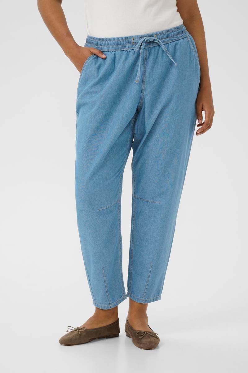 Große Größen Casual Hose Loose fit, Damen, blau, Größe: 50, Baumwolle, Happy Size DE Women von KAFFE Curve