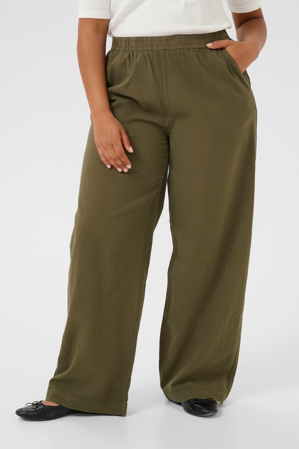 Große Größen Casual Hose Loose fit, Damen, braun, Größe: 52, Baumwolle, Happy Size DE Women von KAFFE Curve