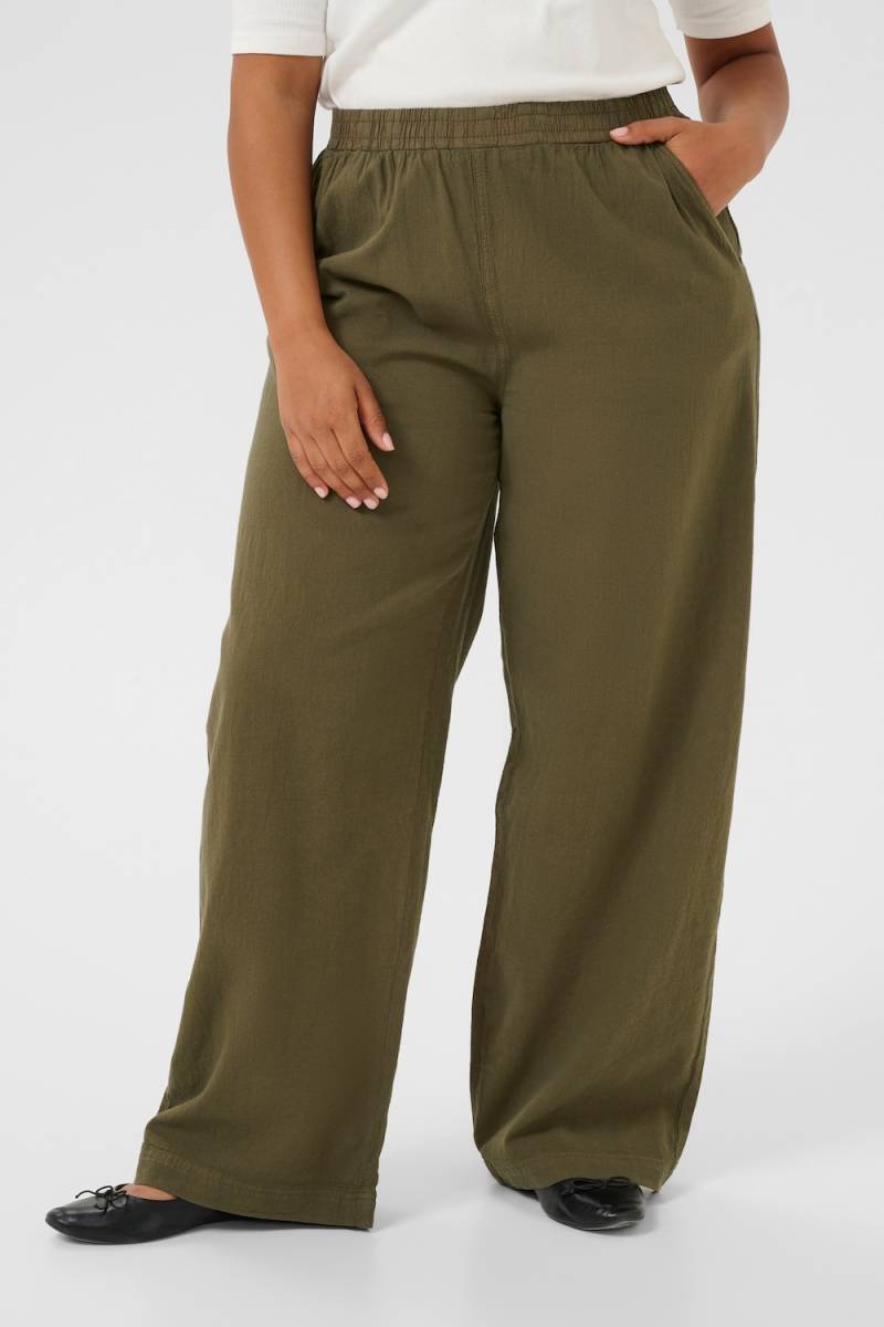 Große Größen Casual Hose Loose fit, Damen, braun, Größe: 52, Baumwolle, Happy Size DE Women von KAFFE Curve