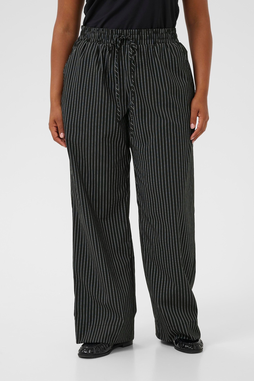 Große Größen Casual Hose Loose fit, Damen, braun, Größe: 52, Polyester/Synthetische Fasern/Viskose, Happy Size DE Women von KAFFE Curve