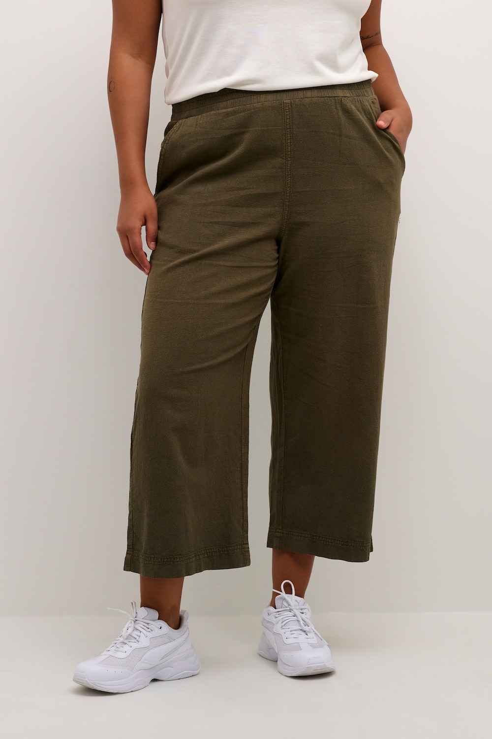 Große Größen Casual Hose Loose fit, Damen, braun, Größe: 54, Baumwolle, Happy Size DE Women von KAFFE Curve