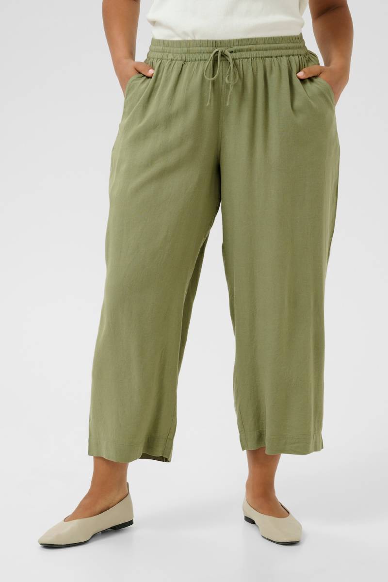 Große Größen Casual Hose Loose fit, Damen, grau, Größe: 46, Viskose/Leinen, Happy Size DE Women von KAFFE Curve