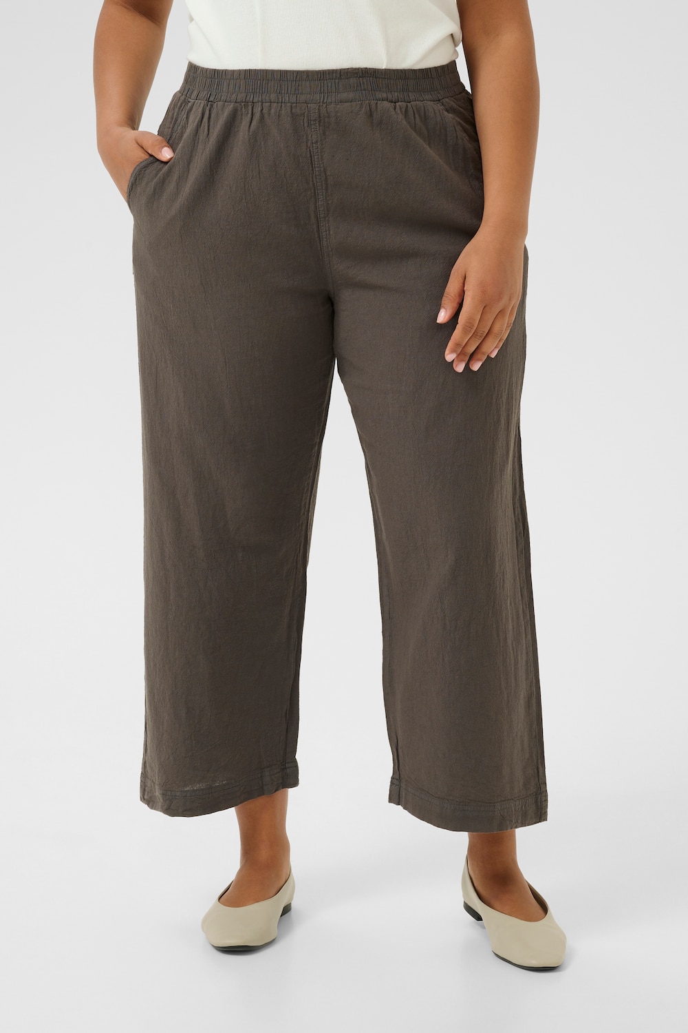 Große Größen Casual Hose Loose fit, Damen, grau, Größe: 48, Baumwolle, Happy Size DE Women von KAFFE Curve