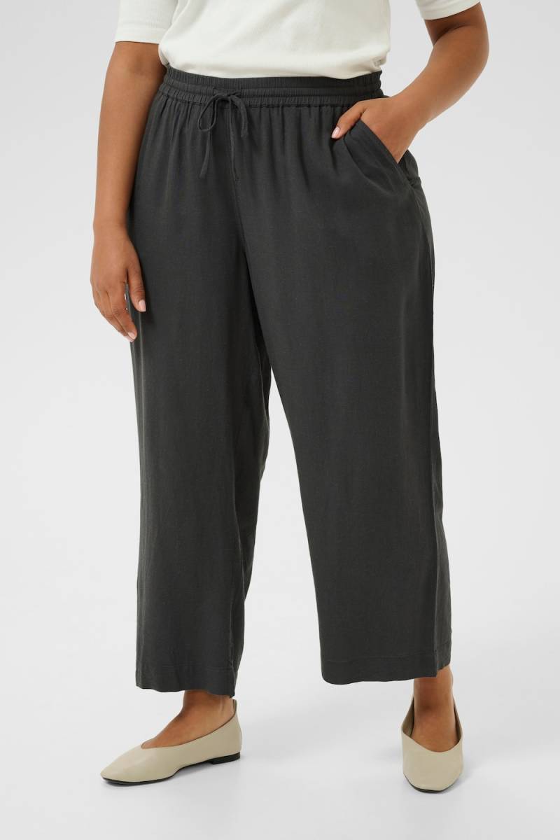 Große Größen Casual Hose Loose fit, Damen, grau, Größe: 50, Viskose/Leinen, Happy Size DE Women von KAFFE Curve