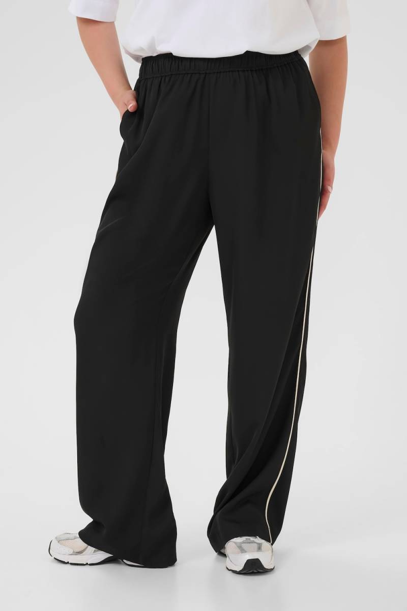 Große Größen Casual Hose Loose fit, Damen, schwarz, Größe: 44, Polyester, Happy Size DE Women von KAFFE Curve