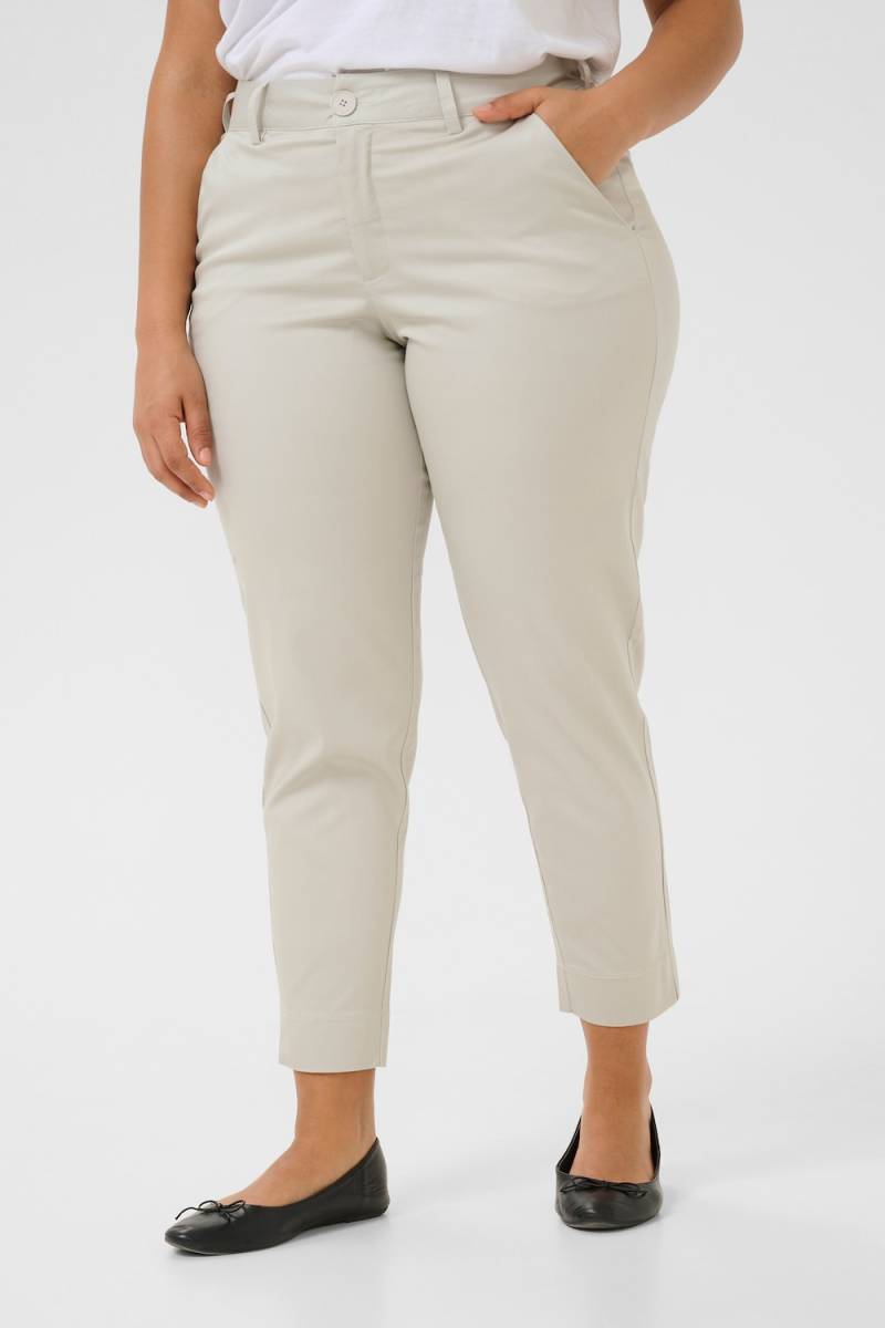 Große Größen Casual Hose Regular fit, Damen, beige, Größe: 50, Polyester/Baumwolle/Viskose, Happy Size DE Women von KAFFE Curve