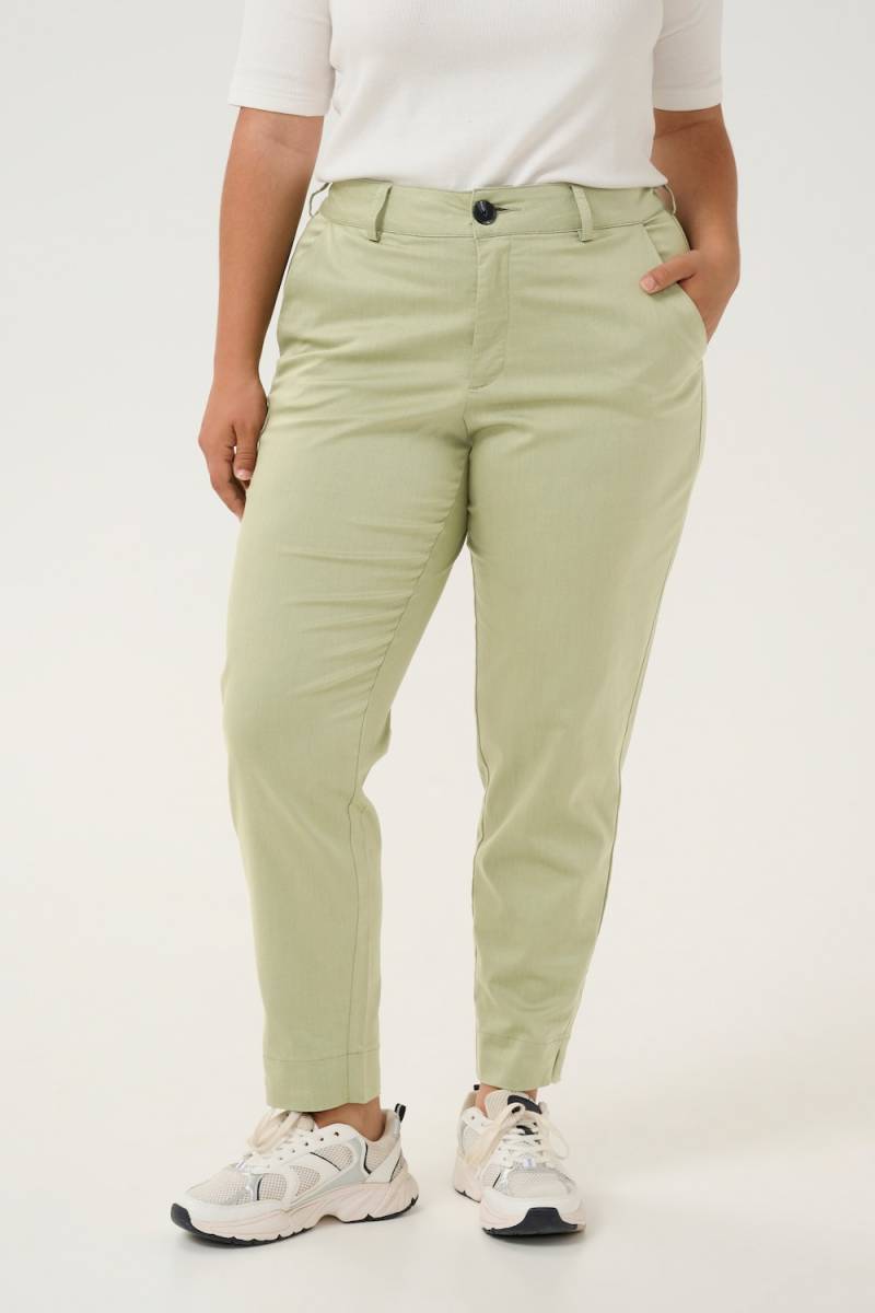 Große Größen Casual Hose Regular fit, Damen, grau, Größe: 46, Polyester/Baumwolle/Viskose, Happy Size DE Women von KAFFE Curve