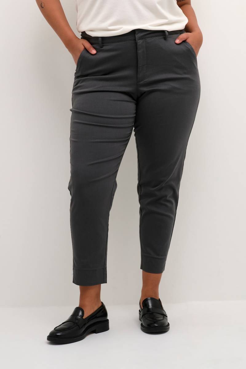 Große Größen Casual Hose Regular fit, Damen, grau, Größe: 50, Polyester/Baumwolle/Viskose, Happy Size DE Women von KAFFE Curve