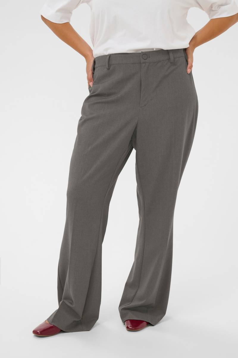 Große Größen Casual Hose Regular fit, Damen, grau, Größe: 50, Polyester/Viskose, Happy Size DE Women von KAFFE Curve