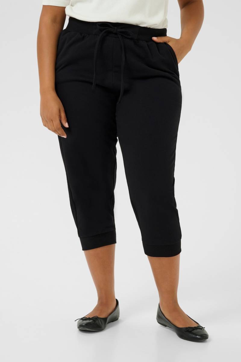 Große Größen Casual Hose Regular fit, Damen, schwarz, Größe: XL, Baumwolle/Polyester, Happy Size DE Women von KAFFE Curve