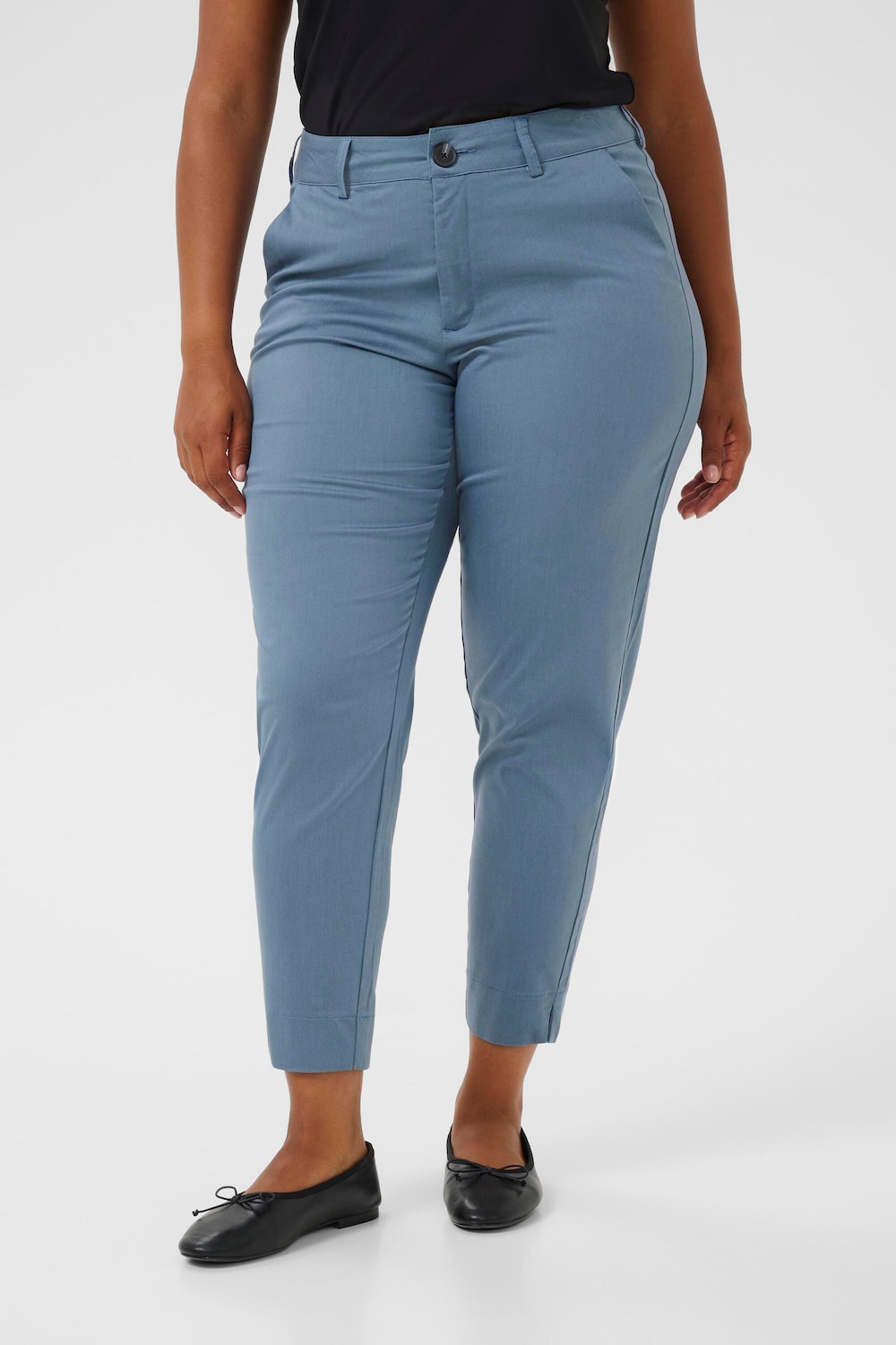 Große Größen Casual Hose Regular fit, Damen, türkis, Größe: 50, Polyester/Baumwolle/Viskose, Happy Size DE Women von KAFFE Curve